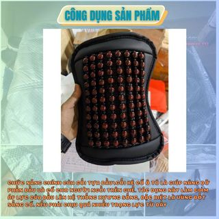 Gối tựa đầu hạt gỗ chống nóng kiêm massage cao cấp cho văn phòng và ô tô - ruột làm bằng cao su non nguyên khối