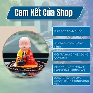 (tặng vòng hạt 108) Tượng phật chú tiểu gõ mõ tụng kinh để taplo trang trí xe hơi ô tô- Kim Huệ Yêu Xe