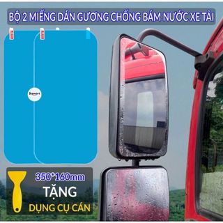 Bộ 4 miếng dán chống nước gương kính ô tô, miếng dán chống bám nước gương Loại 1 Kim Huệ - Yêu Xe