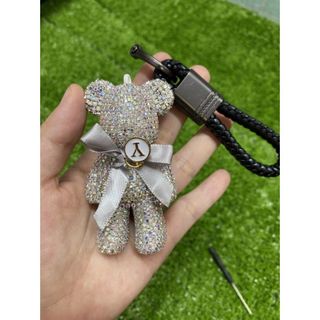 Decor - Móc khóa gấu đính đá Charm Bearbrick cao cấp kèm dây dù - trang trí ô tô túi xách
