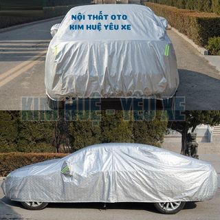 Bạt phủ xe ô tô,xe bán tải, 3 lớp tráng nhôm cách nhiệt, chống nắng, chống xước, chống cháy Kim Huệ Yêu Xe