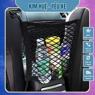 Túi lưới co dãn thông minh - túi treo đồ tiện lợi giữa 2 ghế ô tô đựng khăn giấy - túi lưới 3 tầng- Kim Huệ Yêu giá sỉ