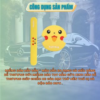 Bộ dán hõm xe hơi [ 8 chi tiết ] cute, dễ thương Doremon, Pikachu,..dán hõm xe, tay nắm chống xước- Kim Huệ Yêu Xe