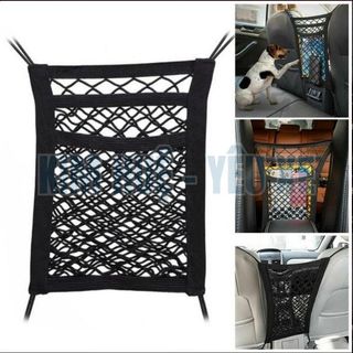 Túi lưới co dãn thông minh - túi treo đồ tiện lợi giữa 2 ghế ô tô đựng khăn giấy - túi lưới 3 tầng- Kim Huệ Yêu