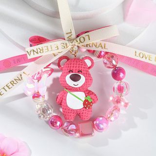 Khánh treo xe mèo thần tài mang lại may mắn tài lộc,khánh gấu dâu Losto đáng yêu trang trí xe hơi treo gương chiếu hậu