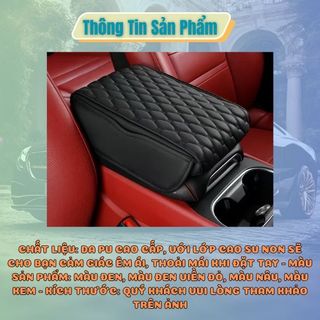 Đệm Tỳ Tay Ô Tô Xe Hơi Cao Su Non Nguyên Khối Bọc Da cao cấp - giúp chống mỏi và thư giãn lái xe đường dài
