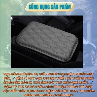 Đệm Tỳ Tay Ô Tô Xe Hơi Cao Su Non Nguyên Khối Bọc Da cao cấp - giúp chống mỏi và thư giãn lái xe đường dài