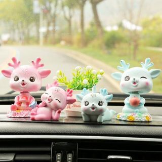 Trang trí taplo - Sét gia đình nai xanh và nai hồng hạnh phúc bên nhau - ngộ nghĩnh đáng yêu - quà tặng cuộc sống