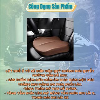 Đệm Lót Ghế Nâng Chiều Cao Nâng Mông Nâng Chiều Cao Ghế Ô Tô,Ghế VănPhòng,Chống Mỏi Chất Liêu Cao Su Non- Kim Huệ Yêu Xe