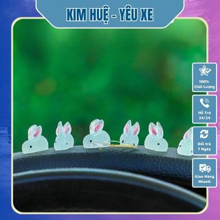 Mô hình thỏ và heo phát sáng - Charm dạ quang trang trí taplo ô tô- Kim Huệ Yêu Xe giá sỉ