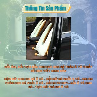 Gối Ôm, Gối Tựa Đầu Khi Ngủ Cho Bé Trên Ô Tô Thiết Kế Họa Tiết Xinh Xắn,Gối Đỡ Cho Mẹ Và Bé Trên Ô Tô- Kim Huệ Yêu Xe