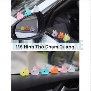 Mô hình thỏ và heo phát sáng - Charm dạ quang trang trí taplo ô tô- Kim Huệ Yêu Xe