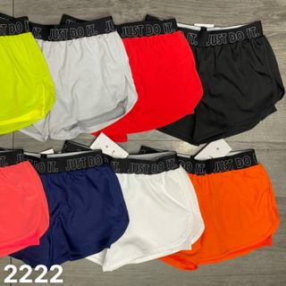 Quần đùi nữ 2 lớp đai thun Size m l xl xxl Ri 2222 Tách nửa ri được, quần thể thao nữ