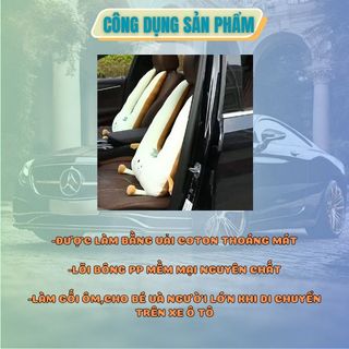 Gối Ôm, Gối Tựa Đầu Khi Ngủ Cho Bé Trên Ô Tô Thiết Kế Họa Tiết Xinh Xắn,Gối Đỡ Cho Mẹ Và Bé Trên Ô Tô- Kim Huệ Yêu Xe