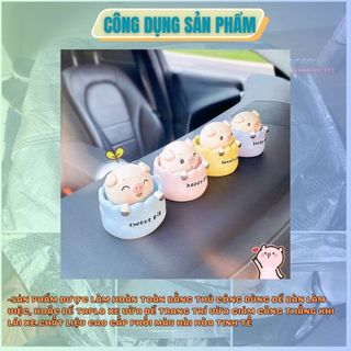 Heo Happy,Lucky &Love Sweet Pig Trang Trí Xe Hơi Đặt Taplo Siêu Dễ Thương quà Tặng Người Thân Và Bạn bè