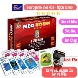 Board game-Mèo Boom-Mèo Nổ-Exploding kittens-Foxi-trò chơi gia đình-bạn bè-hấp dẫn-kịch tính giá sỉ