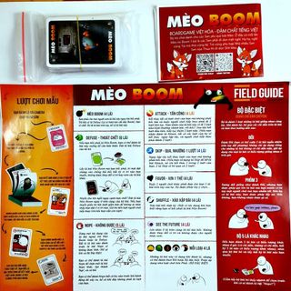 Board game-Mèo Boom-Mèo Nổ-Exploding kittens-Foxi-trò chơi gia đình-bạn bè-hấp dẫn-kịch tính