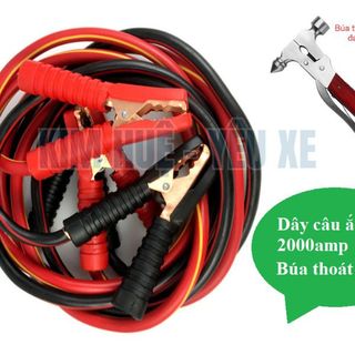 Bộ 2 dây câu bình ắc quy xe ô tô - dài 4m mỗi dây - chịu tải 2000AMP- Kích Điện Acquy Cứu Hộ Ô Tô- Kim Huệ Yêu Xe