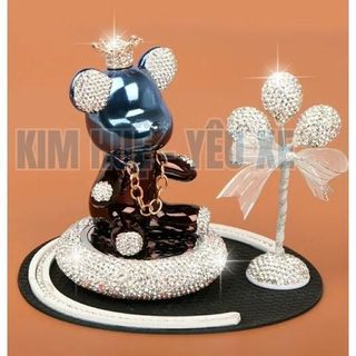 Trang Trí Ô Tô Set Gấu Sáp Thơm đội vương miện - Nước Hoa Hàng Cao Cấp+Thảm CN Đá To+Cây bóng đính đá - Kim Huệ Yêu Xe