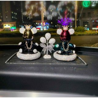 Trang Trí Ô Tô Set Gấu Sáp Thơm đội vương miện - Nước Hoa Hàng Cao Cấp+Thảm CN Đá To+Cây bóng đính đá - Kim Huệ Yêu Xe