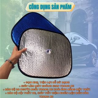 Bộ 4 Tấm Che Nắng Ô Tô, Chắn Nắng Xe Hơi Tráng Bạc Chống Nóng Kim Huệ - Yêu Xe
