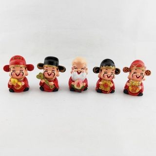 Bộ 5 Ông Tượng Thần Tài ( Phúc - Lộc - Thọ - Tài - Hỷ )-Trang Trí Ô TÔ Nhà Cửa-Mang Lại May Mắn