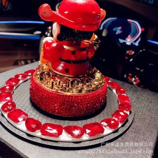 Trang trí taplo ô tô - Tượng Ông Thần Tài Đính Đá Gật Đầu Thu Hút Tiền Tài Bằng Năng Lượng Mặt Trời Tặng Ngay Thảm Lót