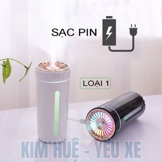Máy khuếch tán tinh dầu xe hơi Mới (Sạc Pin) phun sương khử mùi máy xông tinh dầu ô tô, bàn làm việc Kim Huệ - Yêu Xe