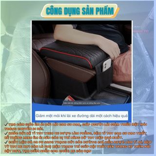(15 màu) Đệm Tỳ Tay Ô Tô Xe Hơi Cao Su Non Nguyên Khối Bọc Da cao cấp - giúp chống mỏi và thư giãn lái xe đường dài