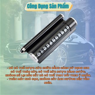 Bảng Số Điện Thoại Ô Tô 4in1 Có Giá Đỡ, Tặng Kèm Sáp Thơm Kiêm Búa Phá Kính Chất Liệu Kim Loại Cao Cấp- Kim Huệ Yêu Xe