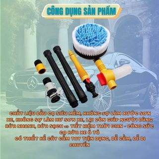 Chổi Rửa Xe Ôtô Tự Xoay 360 Độ -Dễ Dàng Giúp Tiết Kiệm Công Sức Mỗi Khi Lau Rửa Xe -Kim Huệ Yêu Xe