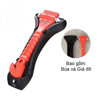 Búa phá kính thoát hiểm xe hơi đa năng- Búa thoát hiểm khi gặp sự cố có đi kèm giá đỡ nhỏ gọn tiện lợi- Kim Huệ Yêu Xe