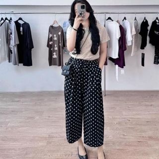 028 - QUẦN BAGGY CHẤT ĐŨI DÁNG LỬNG HOẠ TIẾT CHẤM BI HÀNG ĐẸP M55 - THANH LOAN SHOP