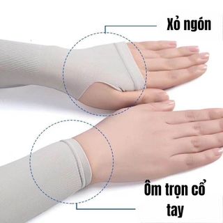 [FASHION] Găng Tay Chống Nắng Xỏ Ngón Nam Nữ, Ống Tay Chống Nắng Chống Tia UV Chất Cotton Lạnh Thoáng Khí