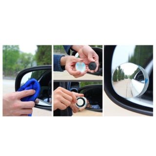 Bộ 2 Gương Cầu Lồi Xoay 360 Độ Dán Gương Ô Tô Xe Máy Siêu Nét ( Không Viền Hàng Đẹp ) - Hộp Đỏ- Kim Huệ Yêu Xe