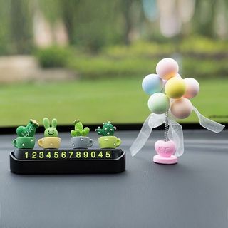 Bảng số điện thoại đặt taplo ô tô gắn chậu xương rồng xinh xắn -Kim Huệ Yêu Xe