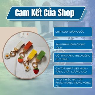 Móc khoá dây da nhiều màu mix hoa quả cao cấp treo chìa khóa ô tô xe máy,túi xách...- Kim Huệ Yêu Xe