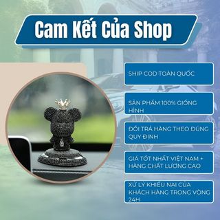 Gấu Gloomy Bear Đính Đá Sang Trọng Trang Trí Taplo Oto, Sáp Thơm Khử Mùi Oto (GCN)