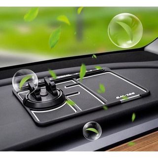 Thảm AROMA 4in1 đặt taplo có nước hoa sáp thơm tặng kèm bảng số - giá đỡ điện thoại xoay 360 độ - Kim Huệ Yêu Xe