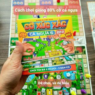 Board game-Cờ xúc xắc cá ngựa 6 người chơi Foxi-đồ chơi phát triển tư duy-dễ chơi-vui nhộn-giá siêu rẻ