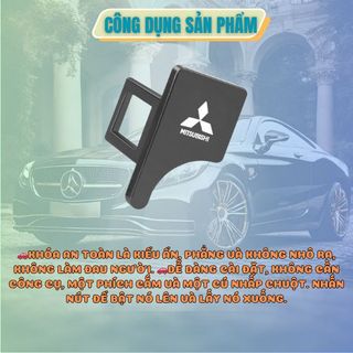 1 Chốt Khóa Dây An Toàn In Logo Cho Xe Hơi Màu Gray- Kim Huệ Yêu Xe