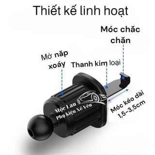 Giá đỡ điện thoai kẹp khe cửa gió điều hòa - kẹp siêu chắc chắn xoay 360 độ - dễ dáng lái xe và di chuyển - an toànPVN72