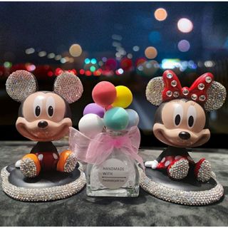 Mô Hình Chuột Mickey Minie Đính Đá Đầu Lắc Lư Dễ Thương Trang Trí Taplo ô tô- Kim Huệ Yêu Xe