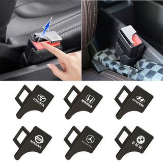 1 Chốt Khóa Dây An Toàn In Logo Cho Xe Hơi Màu Gray- Kim Huệ Yêu Xe