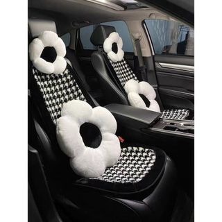 (Decor Mẫu 11) Bộ Gối Tựa Lưng Ô Tô Kẻ Đen Trắng Cao Cấp - Trang Trí Nội Thất Xe Sang Trọng Đẳng Cấp -Lót Ghế Văn Phòng