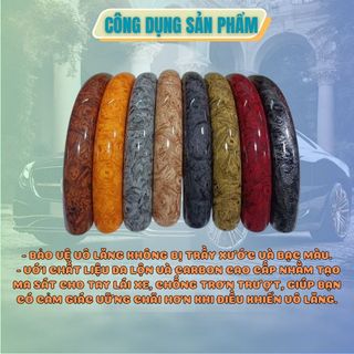 2 Miếng Ốp Vô Lăng Vân Gỗ Ô Tô Chống Trơn Trượt Cao Cấp Phù Hợp Cho Tất Cả Các Loại Xe Đường Kính 38cm- Kim Huệ Yêu Xe