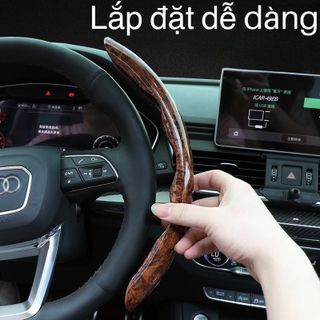 2 Miếng Ốp Vô Lăng Vân Gỗ Ô Tô Chống Trơn Trượt Cao Cấp Phù Hợp Cho Tất Cả Các Loại Xe Đường Kính 38cm- Kim Huệ Yêu Xe