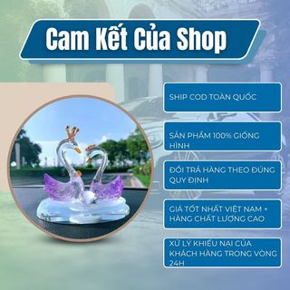 Trang trí taplo - Sét tượng Thiên nga đôi đá pha lê biểu tượng của tình yêu vĩnh cửu thích hợp làm quà tặng ý nghĩa