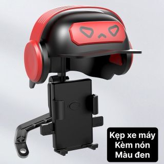 KẸP ĐIỆN THOẠI TRÊN XE MÁY KÈM NÓN (CHÂN GƯƠNG) KẸP + NÓN