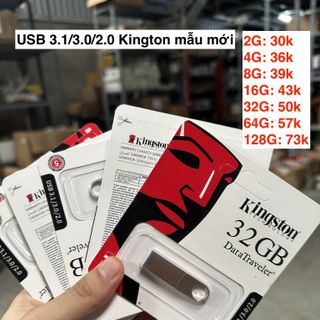 USB 3.1/3.0/2.0 Kington từ 2gb-128gb chuẩn dung lượng, tốc độ giá sỉ